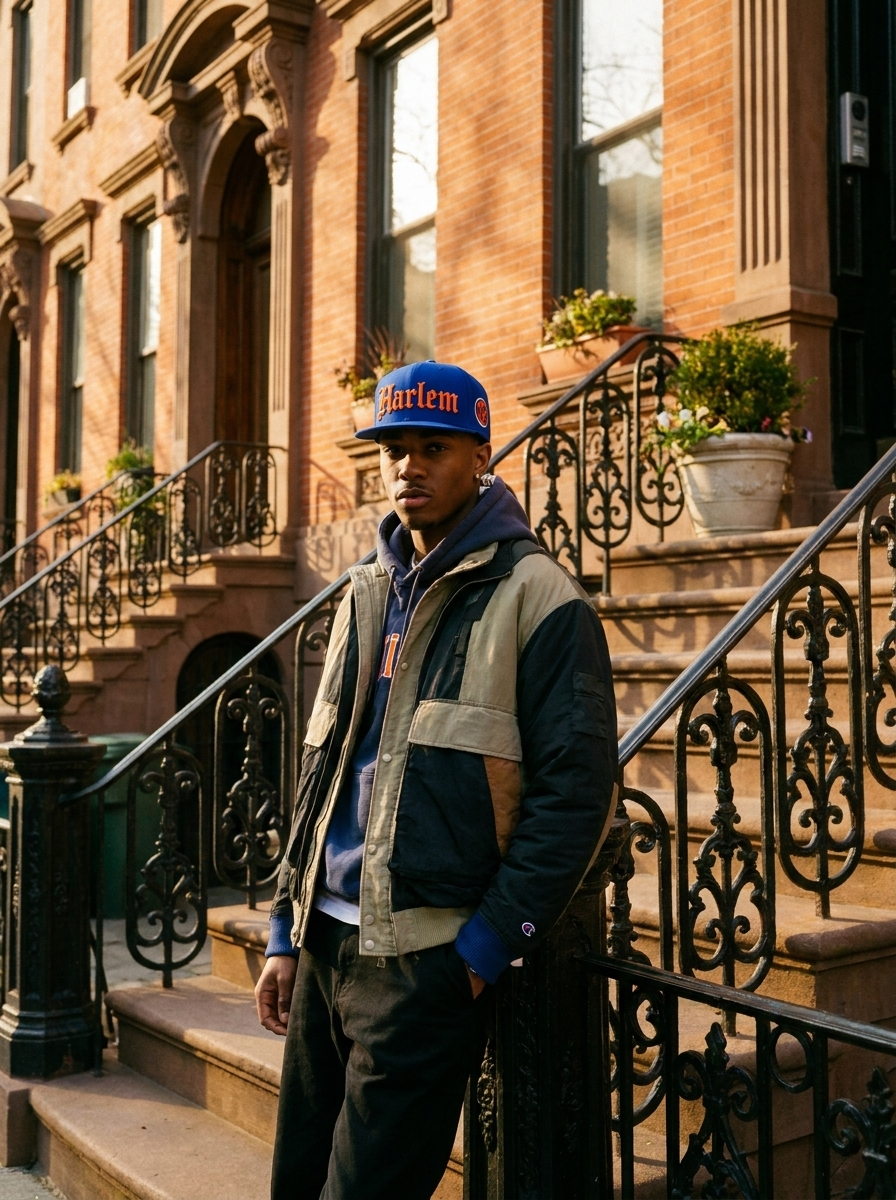 Harlem Embroidered Snapback Cap